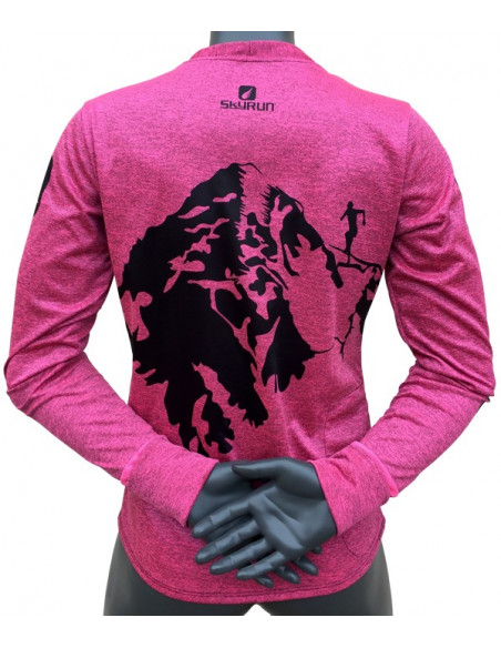 Camiseta Manga Larga Trail Running Izaña Pink - Skyrun
